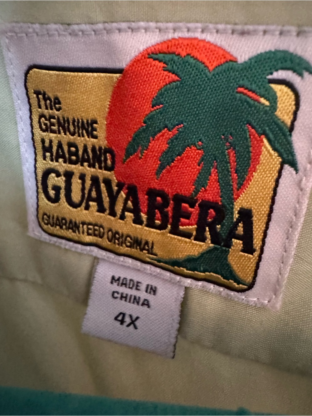 Lot Of Size 4X Men’s Guayabera Shirts Mint Green Tan White Zipper Button Pockets - Picture 4 of 11